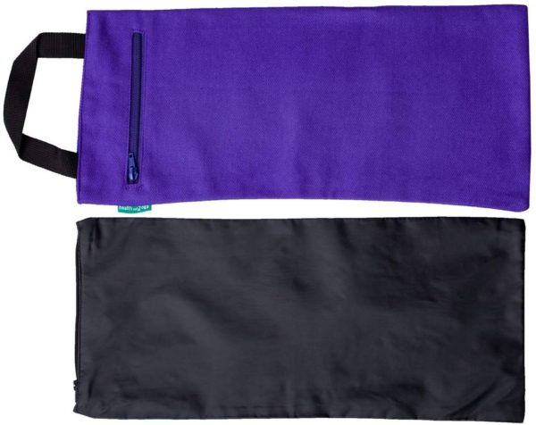 HealthAndYoga(TM) Yoga Sand Bags - Double Bag with Inner Waterproof Bag - Prop for Adding Weight and Support (Purple) - Image 2