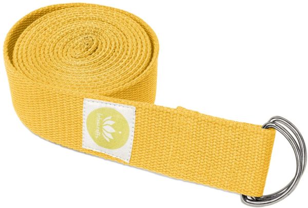 Lotuscrafts Yoga Strap for Stretching and Excercise - 100% Organic Cotton - Yoga Belt Strap with Adjustable D-Ring Buckle - Yoga Band - Yoga Stretching Strap for Flexibility and Physical Therapy 8 FT