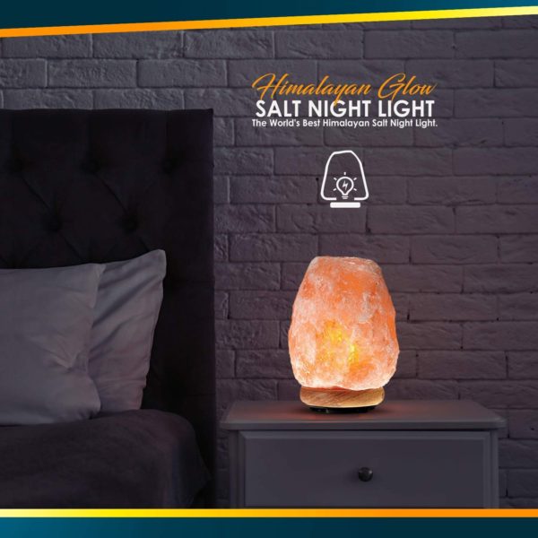 Himalayan Glow Natural Himalayan Salt Lamp, Crystal Salt Lamps, Real Wood Base with Dimmer Switch, Handmade Salt Lamp, Gift Lamp, Holiday Gift, ETL Certified | 7-11 LBS - Image 5