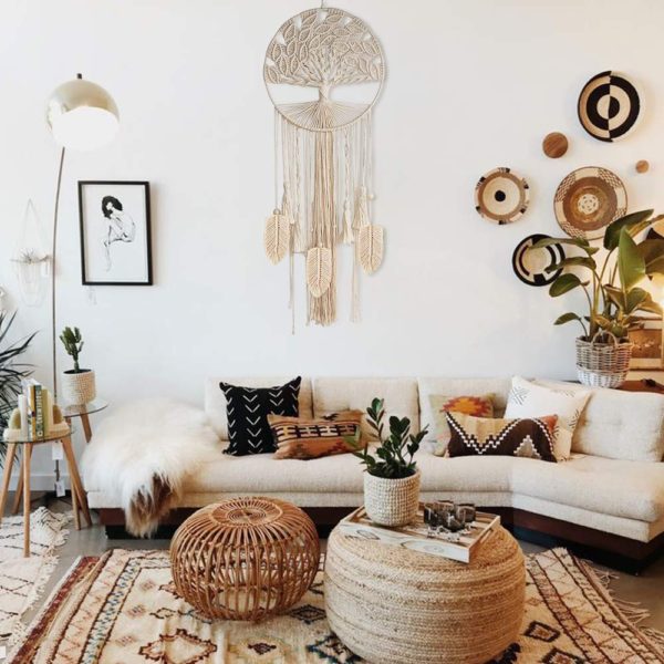 O-heart Boho Tree of Life Dream Catcher, Macrame Wall Hanging Dreamcatcher with Feather Leaf Big Woven Bohemian Dream Catchers for Wedding Party Favor Bedroom Nursery Gypsy Decor - Image 3