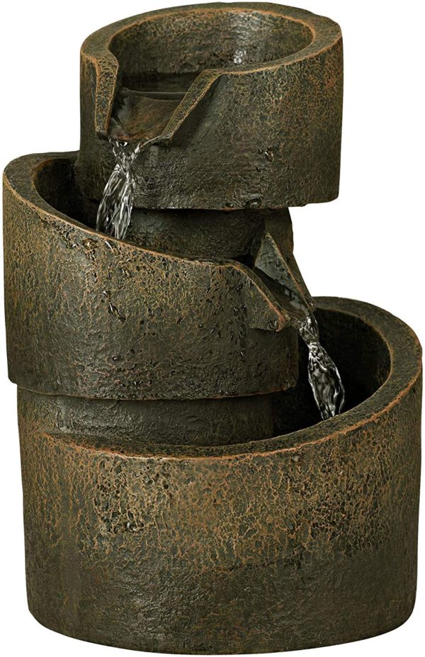 John Timberland 3-Tier Bronze Stone Contemporary 9 3/4" H Tabletop Fountain - Image 5