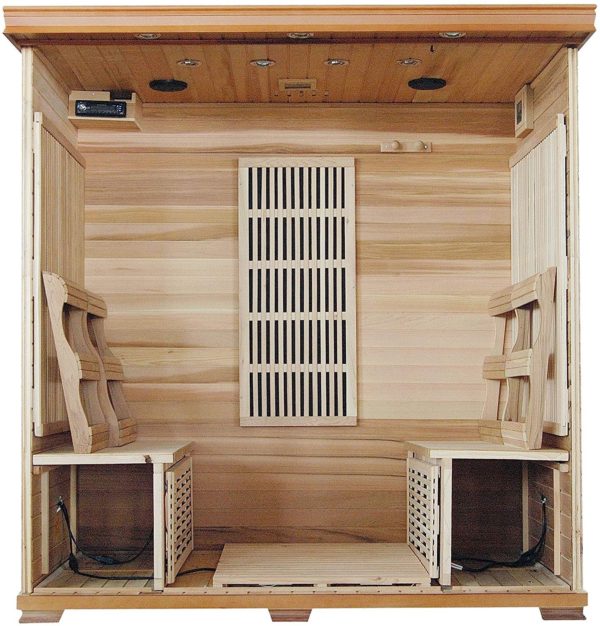 Radiant Saunas 4-Person Cedar Infrared Sauna with 9 Carbon Heaters, Chromotherapy Lighting, Oxygen Ionizer, Music System - Image 4